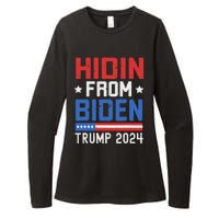 Hidin From Biden Trump 2024 Funny Anti Joe Biden Womens CVC Long Sleeve Shirt