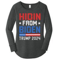 Hidin From Biden Trump 2024 Funny Anti Joe Biden Women's Perfect Tri Tunic Long Sleeve Shirt