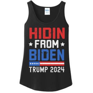 Hidin From Biden Trump 2024 Funny Anti Joe Biden Ladies Essential Tank