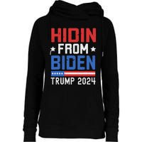 Hidin From Biden Trump 2024 Funny Anti Joe Biden Womens Funnel Neck Pullover Hood