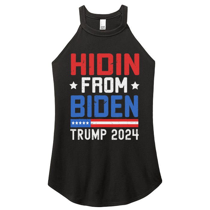 Hidin From Biden Trump 2024 Funny Anti Joe Biden Women's Perfect Tri Rocker Tank