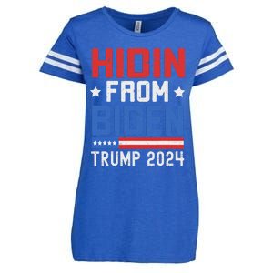 Hidin From Biden Trump 2024 Funny Anti Joe Biden Enza Ladies Jersey Football T-Shirt