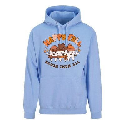 Happy Fall Brush Them All Dentist Teeth Thanksgiving Dental Unisex Surf Hoodie