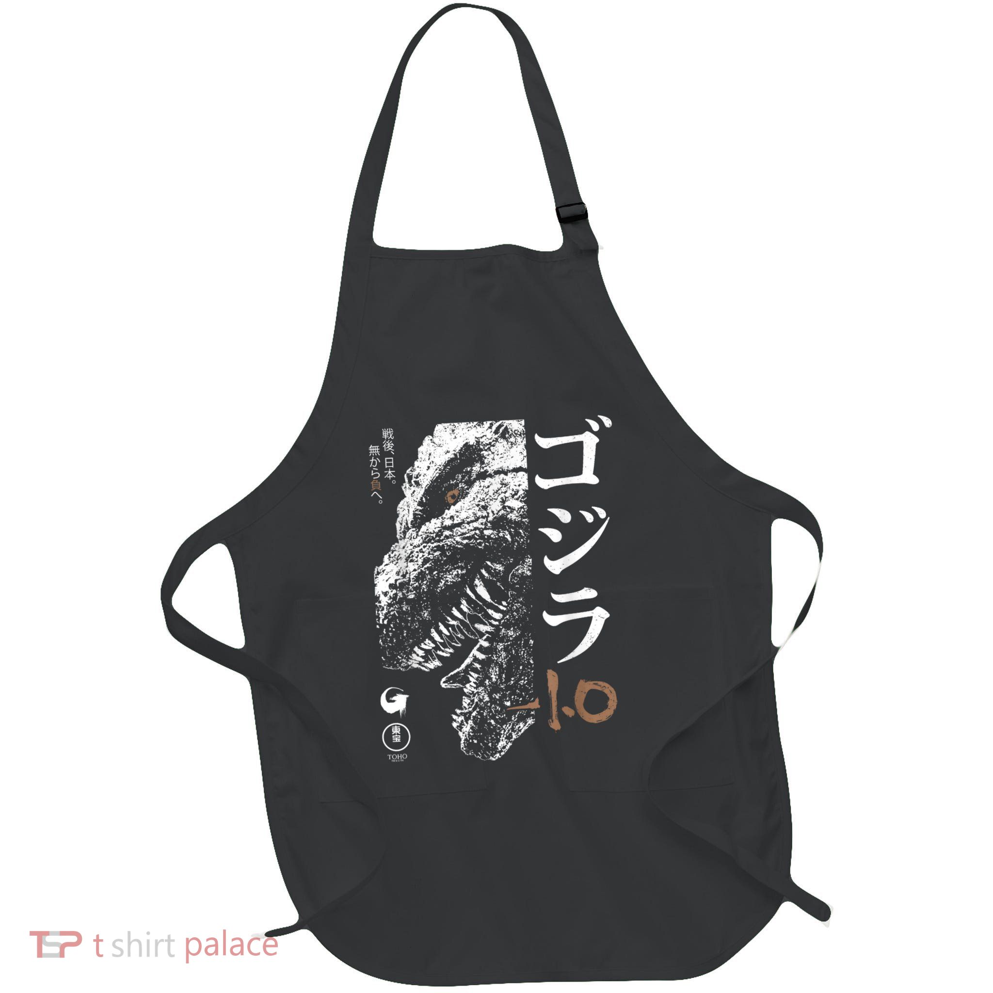 Half Face Black & White Movie Poster Full-Length Apron With Pockets