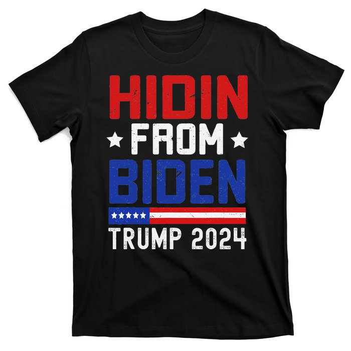 Hidin From Biden Funny Antibiden Trump 2024 T-Shirt