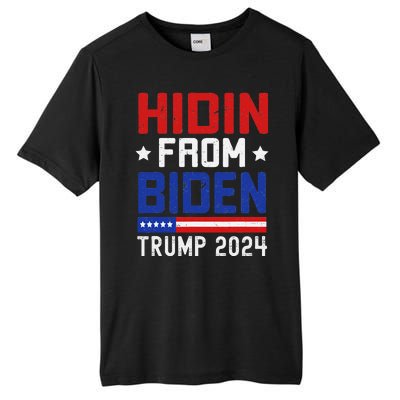 Hidin From Biden Funny Antibiden Trump 2024 Tall Fusion ChromaSoft Performance T-Shirt