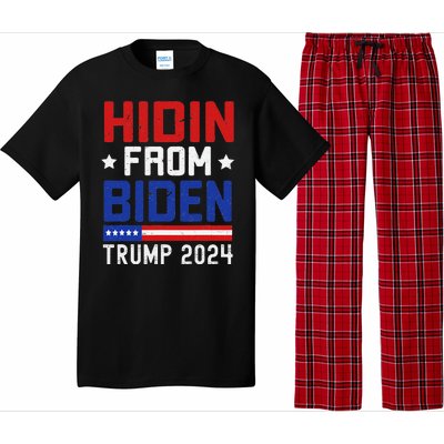 Hidin From Biden Funny Antibiden Trump 2024 Pajama Set