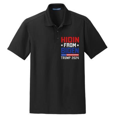 Hidin From Biden Funny Antibiden Trump 2024 Dry Zone Grid Polo