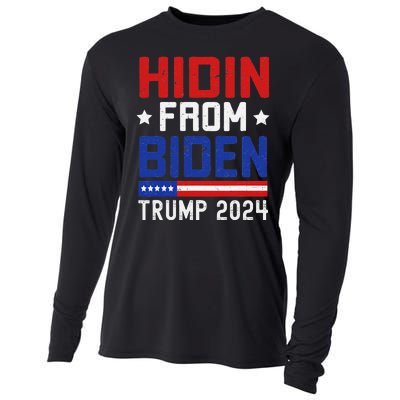 Hidin From Biden Funny Antibiden Trump 2024 Cooling Performance Long Sleeve Crew