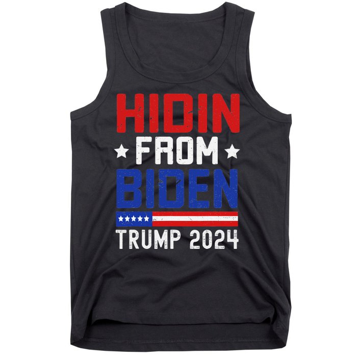 Hidin From Biden Funny Antibiden Trump 2024 Tank Top