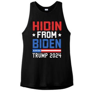 Hidin From Biden Trump 2024 Funny Anti Joe Biden Ladies PosiCharge Tri-Blend Wicking Tank