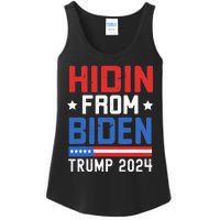 Hidin From Biden Trump 2024 Funny Anti Joe Biden Ladies Essential Tank