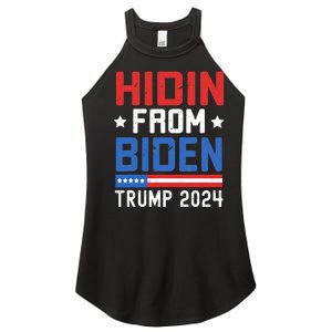 Hidin From Biden Trump 2024 Funny Anti Joe Biden Women's Perfect Tri Rocker Tank