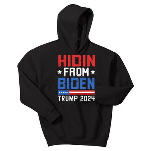 Hidin From Biden Trump 2024 Funny Anti Joe Biden Kids Hoodie