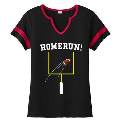 Homerun Football Baseball Sports Mix Up Humor Ladies Halftime Notch Neck Tee