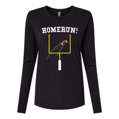 Homerun Football Baseball Sports Mix Up Humor Womens Cotton Relaxed Long Sleeve T-Shirt