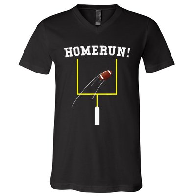 Homerun Football Baseball Sports Mix Up Humor V-Neck T-Shirt