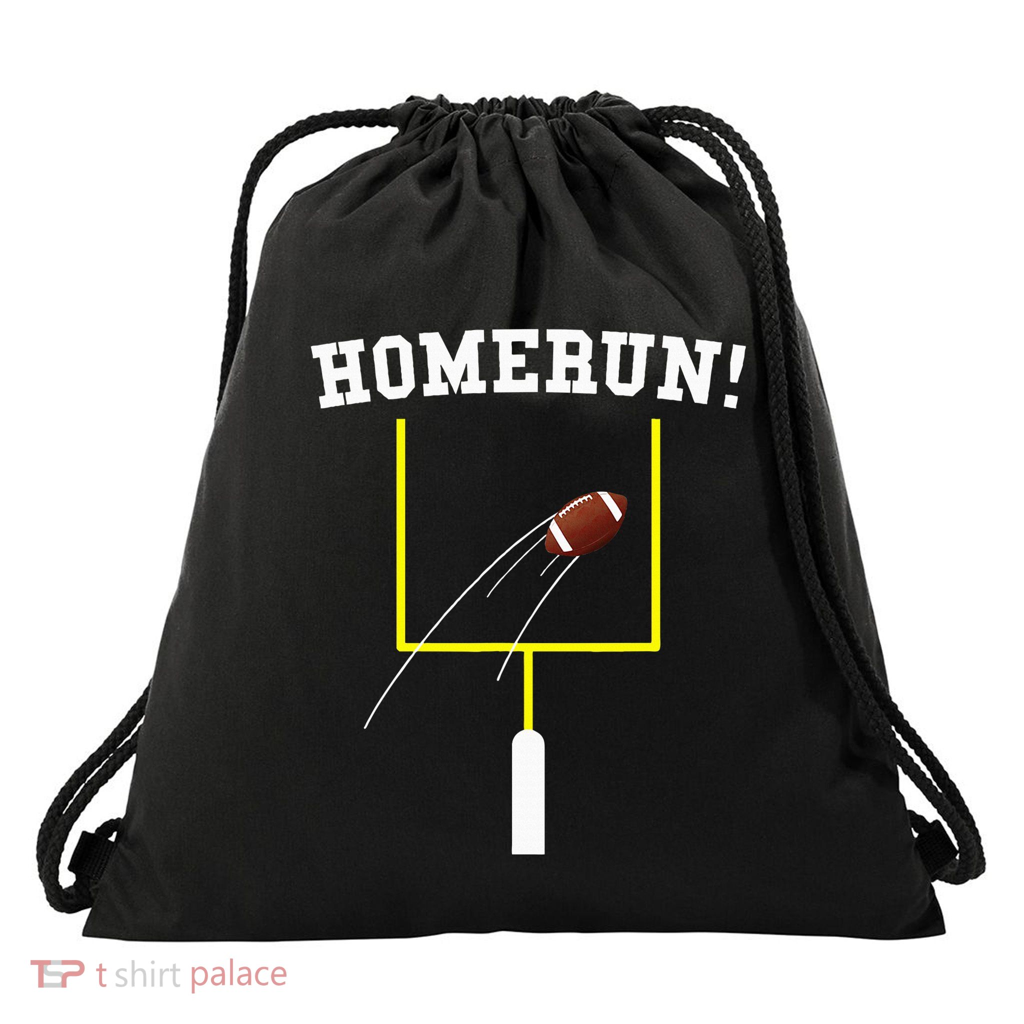 Homerun Football Baseball Sports Mix Up Humor Drawstring Bag