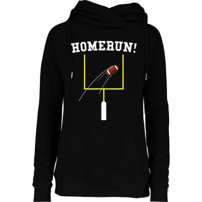 Homerun Football Baseball Sports Mix Up Humor Womens Funnel Neck Pullover Hood