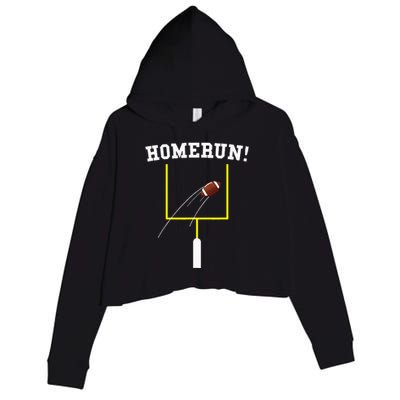 Homerun Football Baseball Sports Mix Up Humor Crop Fleece Hoodie