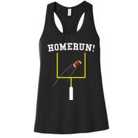 Homerun Football Baseball Sports Mix Up Humor Women's Racerback Tank