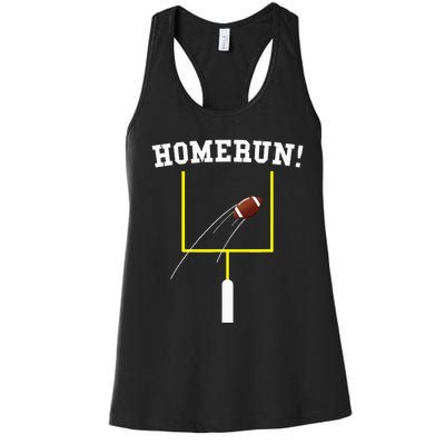 Homerun Football Baseball Sports Mix Up Humor Women's Racerback Tank