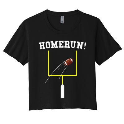 Homerun Football Baseball Sports Mix Up Humor Women's Crop Top Tee