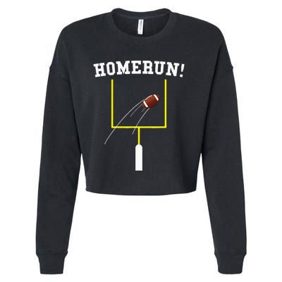 Homerun Football Baseball Sports Mix Up Humor Cropped Pullover Crew