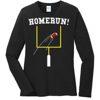 Homerun Football Baseball Sports Mix Up Humor Ladies Long Sleeve Shirt