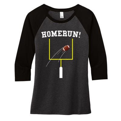 Homerun Football Baseball Sports Mix Up Humor Women's Tri-Blend 3/4-Sleeve Raglan Shirt