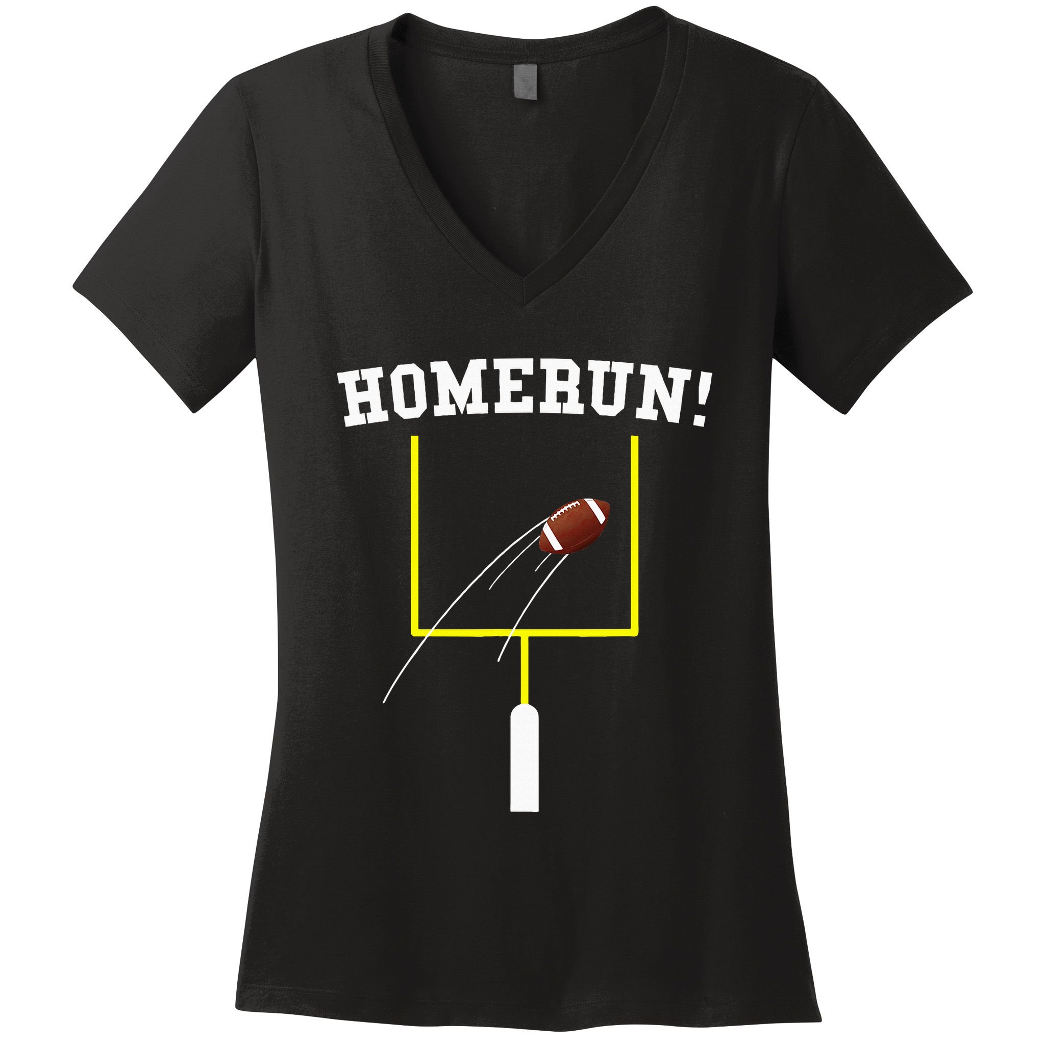 Homerun Football Baseball Sports Mix Up Humor Women's V-Neck T-Shirt