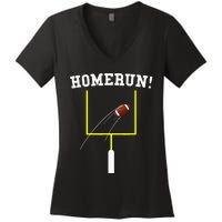 Homerun Football Baseball Sports Mix Up Humor Women's V-Neck T-Shirt