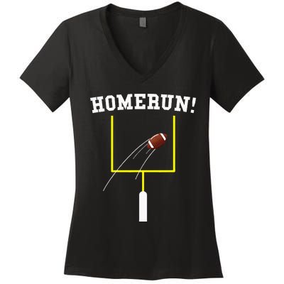 Homerun Football Baseball Sports Mix Up Humor Women's V-Neck T-Shirt