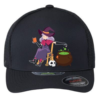 Halloween Funny Broomstick Witch Witches Be Crazy Gift Flexfit Unipanel Trucker Cap