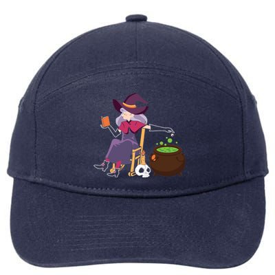 Halloween Funny Broomstick Witch Witches Be Crazy Gift 7-Panel Snapback Hat