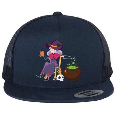 Halloween Funny Broomstick Witch Witches Be Crazy Gift Flat Bill Trucker Hat