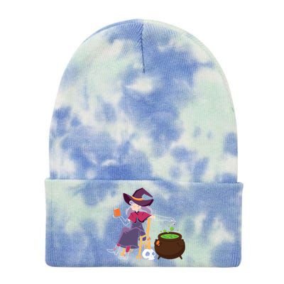 Halloween Funny Broomstick Witch Witches Be Crazy Gift Tie Dye 12in Knit Beanie