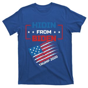 Hidin From Biden Red Us Flag Trump 2020 Funny Anti Joe Biden Gift T-Shirt