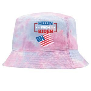 Hidin From Biden Red Us Flag Trump 2020 Funny Anti Joe Biden Gift Tie-Dyed Bucket Hat