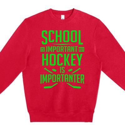 Hockey For Boy 8-12 Ice Hockey Player Premium Crewneck Sweatshirt