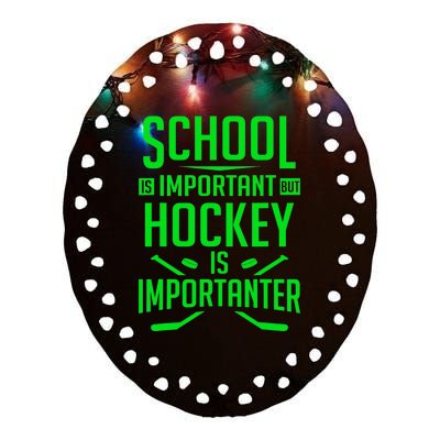 Hockey For Boy 8-12 Ice Hockey Player Ceramic Oval Ornament