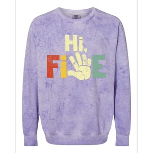 Hi Five Birthday Party Decorations 5 Year Old Colorblast Crewneck Sweatshirt