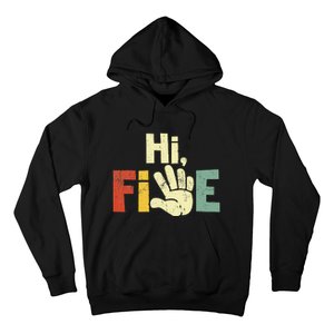 Hi Five Birthday Party Decorations 5 Year Old Hoodie