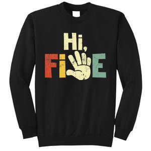 Hi Five Birthday Party Decorations 5 Year Old Sweatshirt