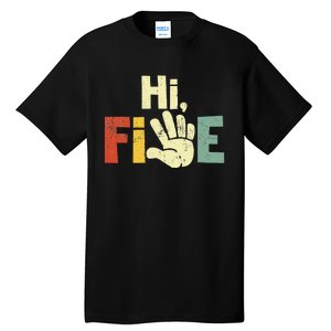 Hi Five Birthday Party Decorations 5 Year Old Tall T-Shirt