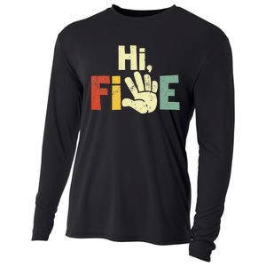 Hi Five Birthday Party Decorations 5 Year Old Cooling Performance Long Sleeve Crew