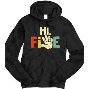 Hi Five Birthday Party Decorations 5 Year Old Tie Dye Hoodie