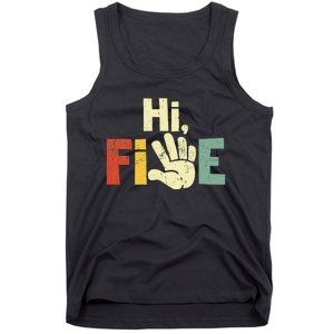 Hi Five Birthday Party Decorations 5 Year Old Tank Top