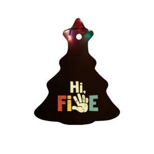 Hi Five Birthday Party Decorations 5 Year Old Ceramic Tree Ornament