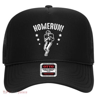 Homerun Football Baseball Mix Wrong Sports High Crown Mesh Back Trucker Hat